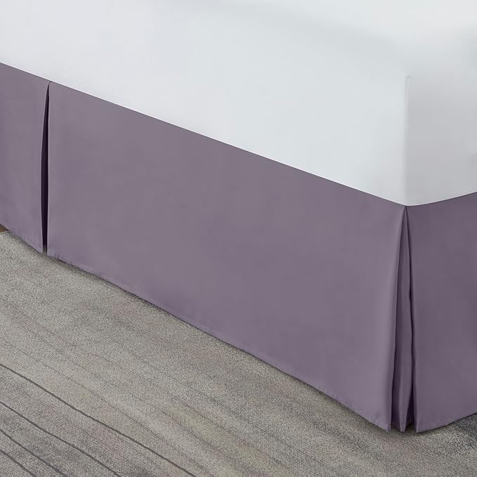 Nestl Grayish Purple Full Bed Skirt - Full Size Bed Skirt 14 Inch Drop - Brushed Microfiber Bed Skirts - Hotel Quality Pleated Bed Skirt - Shrinkage & Fade Resistant