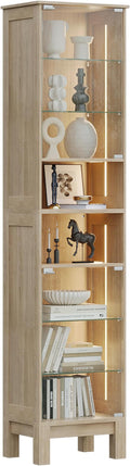 Glass Display Cabinet, 8-Tier Curio Cabinets