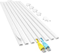 Yecaye Cord Hider, 113in One-Cord Cable Concealer, Cord Covers for Wires on Wall, Easy Install Cable Management Kit for 2 Small Wires, Cables Raceway Home Office, W0.59in H0.4in, White