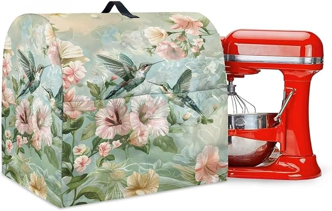 Generic Stand Mixer Cover Dust Covers for 4.5qt-5qt Kitchen Aid Mixer Hummingbird Print Polyester Waterproof with Drawstring Closure