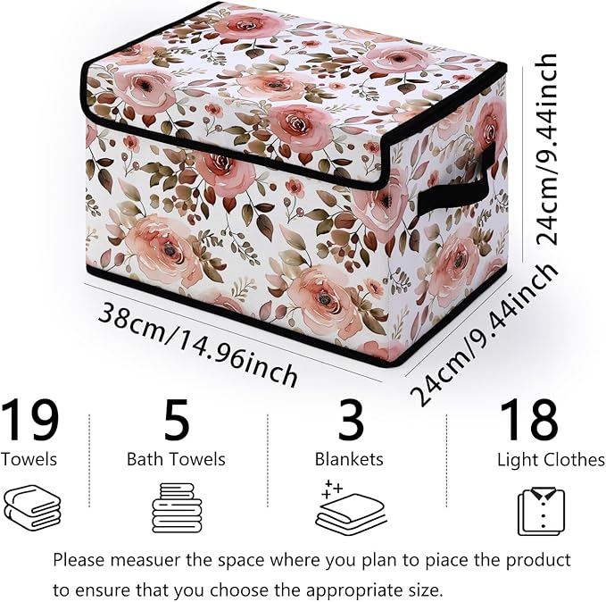Stackable Storage Bins with Lids,Closet Organizers Fabric Box for Home and Office,Blanket Clothes Organizers,Under Bed Storage Containers 3 Pack