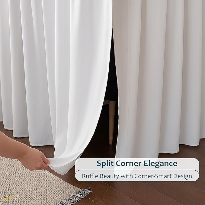 Shreem Linen Dorm Room Bed Skirt Twin XL 25 Inch Drop, 100% Microfiber Extra Long Bedskirt, White