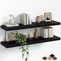 Fun Memories Floating Shelves for Wall, 36 Inch Long Set of 2 Rustic Wood Wall