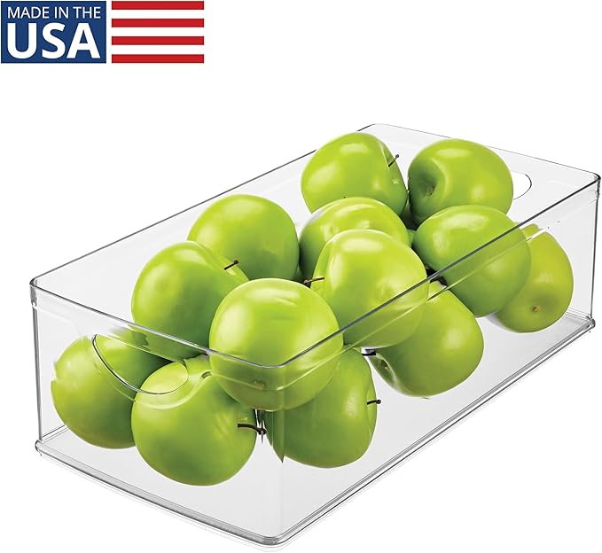 iDesign Stackable Clear Plastic Extra Long Storage Bin, Organizer for Kitchen Cabinet or Pantry