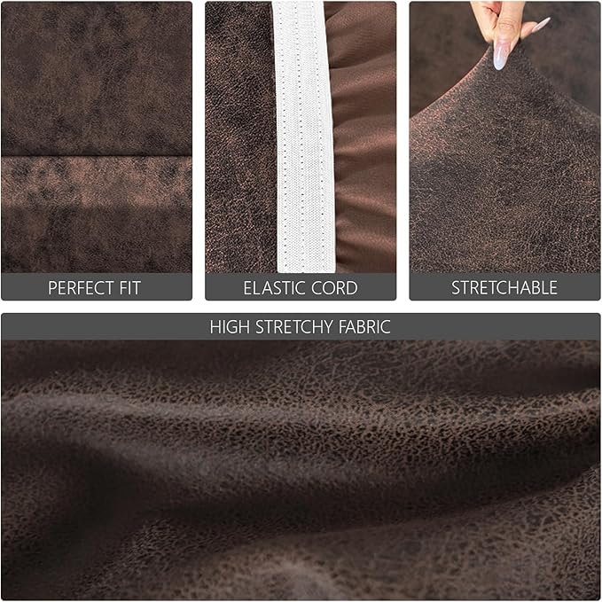 molasofa Leather Like Stretch Futon Slipcover Armless Futon Bed Sofa Cover Furniture Protector with Elastic Bottom, Soft and Washable Futon Cover for Sofa Bed Stay in Place（X Larger，Beige）