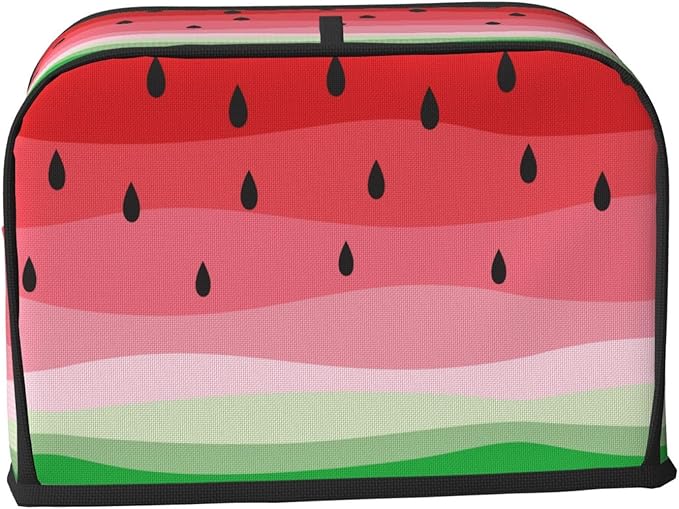 Cute Fruit Red Green Watermelon 2 Slice Toaster Cover, Waterproof Toaster Dust Cover Bread Maker Protective For Small Kitchen Appliance Dining Room Home Table Decor Gifts