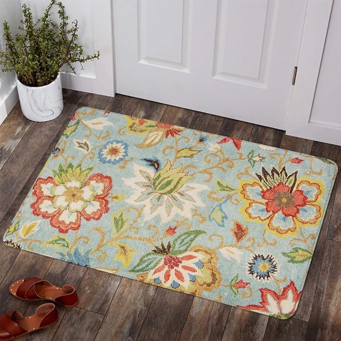 Lahome Collection Modern Floral Area Rug - 2’X 3’ Non-Slip Colorful Vintage Throw Area Rug Accent Distressed Floor Carpet for Living Room Bedrooms Decor (2’X 3’, Paisley)