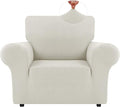 LURKA Stretch Chair Sofa Slipcovers 1 Piece Couch Covers for Sofa Furniture Protector Full Sofa Covers with Elastic Bottom for Kids and Dog (Small, Ivory)
