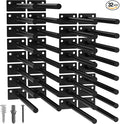 LEOPO Black 32-Pack 8 inch Floating Shelf Brackets, Hidden Shelf Bracket