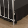 Bed Skirt King Size, Pleated Waffle Weave Bed Skirt with Split Corners, Tailored Dust Ruffle 14 Inch Drop Easy Fit, Machine Washable (Black, King - 14" Drop)