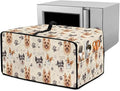 Air Fryer Toaster Oven Dust Cover Washable Fabric Convection Oven Protector with Storage Pockets, S, Yorkshire Terrier Schnauzer Dog Bone Paw Beige Puppy Pattern