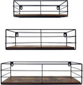 CRUGLA Floating Shelves Wall Mounted Set of 3, Hanging Storage Wall Shelf