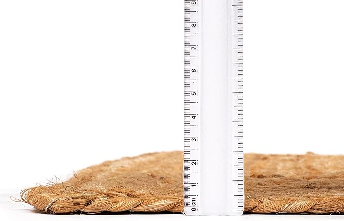 Hausattire Hand Woven Jute Braided Rug, 2'x3' – Natural, Reversible Boho Entry Area Rugs for Kitchen, Living Room I Farmhouse Indoor Outdoor Decorative Floor Rug, 24x36 Inches