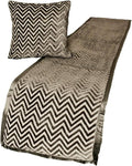 The HomeCentric King Queen Twin Grey Decorative CA King 86"x18" Bed Runner with Pillow Cover, Crystals Bed Scarf on Velvet Fabric - Grey Crystal Chevy
