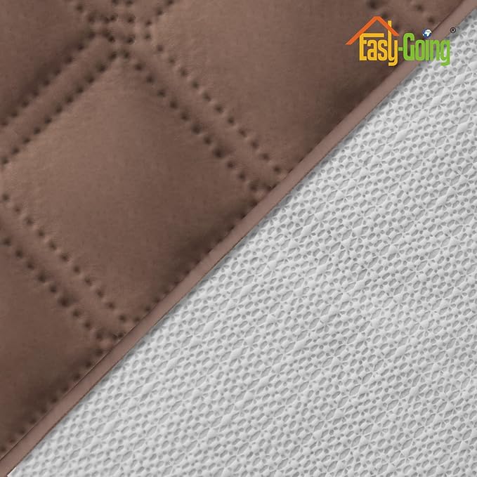 Easy-Going Waterproof Oversized Loveseat Covers Leakproof Couch Cover for 2 Cushion Couch Sofa Cover Washable Sofa Slipcover Non-Slip Furniture Protector with Pocket for Pets (Medium-XL, Brown)