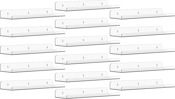 Qukaka Floating Shelves for Wall Decor, Living Room, Bathroom Decor, Nail
