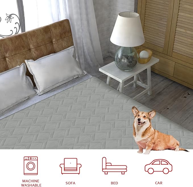 Moonsea Waterproof Dog Bed Cover Pet Blanket Sofa with Non-Skid Bottom, Couch Cover for Dogs, Mattress Protector Furniture Protector(86" X 82")