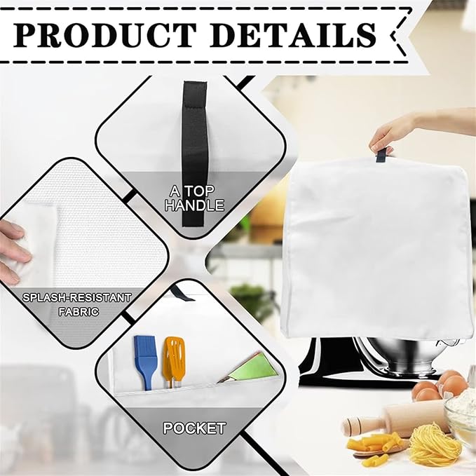 Stand Mixer Cover Compatible with Kitchen Aid Mixer, Brown Flower Kitchen Appliance Dustproof Covers with Accessories Pockets, Fits All Tilt Head & Bowl Lift Models Mixers