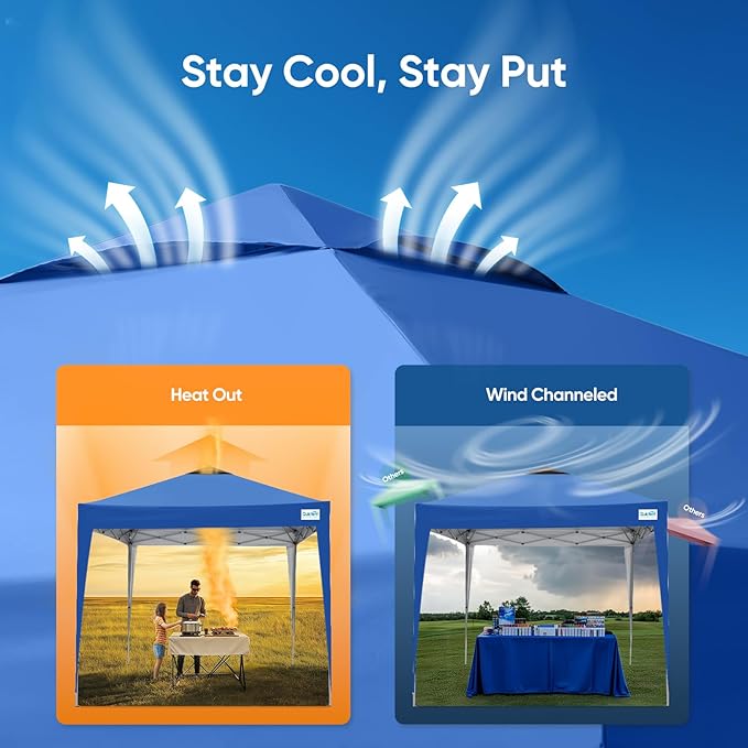 Quictent 10x10 Pop Up Canopy Tent Without Sidewall, Instant Setup Gazebo for 1 Person, Portable & Compact, Waterproof & UV Protection, Ideal for Camping, Beach, Parties, and Outdoor Events