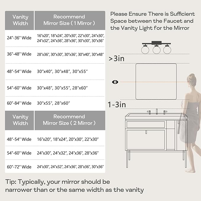 Silver Metal Framed Bathroom Mirror for Wall, Brushed Nickel Rounded Corner Rectangular Bathroom Vanity Mirror, Anti-Rust, Tempered Glass (30" x 36", Silver)