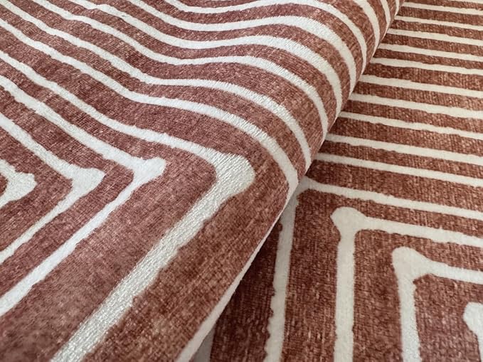 GLN Rugs Contemporary Collection - Machine Washable Area Rug, Contemporary Washable, Non Slip, Low Pile Chenille Rug, Living Room, Bedroom, Kitchen Rug (2'6" x 7' Beige Orange)