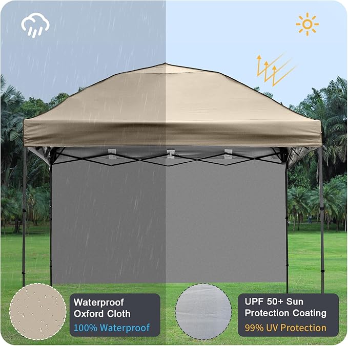 Instant Canopy Tent SideWalls Waterproof Sunwalls for 10x10 Pop Up CanopyTent, 300D Polyester Canopy Walls Waterproof and UV Protection, 1 Pack Sidewall Only