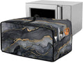Convection Toaster Oven Cover Protective Small Kitchen Appliance Dust Cover with Accessory Pockets for Kitchen Home Indoor Decorations, L, Marble Black Gold
