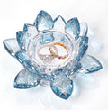 Crystal Flower Jewelry Tray, Luxury Transparent Decorative Trinket Dish for Rings, Earrings, Necklaces, Keys for Vanity Dresser Nightstand, Elegant Gift for Women Mother's Day (1, 4.4"(w) - Blue)