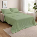 NON Sticky cotton Twin Size Sleeper Sofa Sheets, 4 Piece Egyptian Cotton Bed Sheet Set for Sofa Bed, 8" Deep Pocket for Pull Out Couch Mattress, 39" x 75", Sage Solid, Soft & Breathable