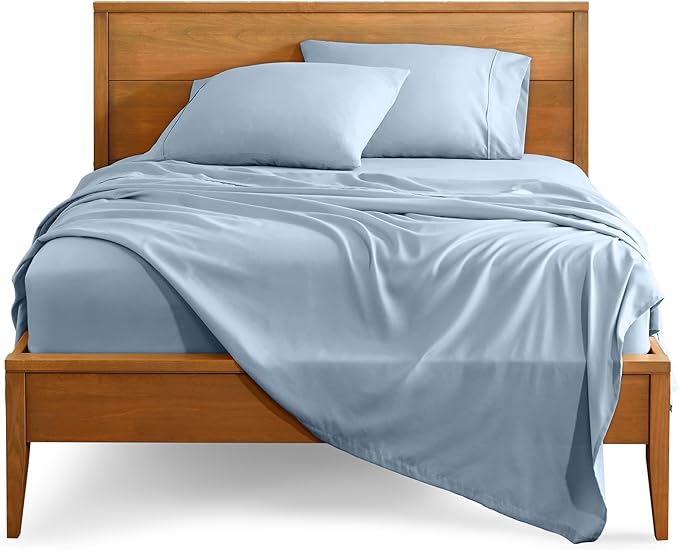 Bare Home King Sheet Set - Luxury 1800 Ultra-Soft Microfiber King Bed Sheets - Double Brushed - Deep Pockets - Easy Fit - 4 Piece Set - Bedding Sheets & Pillowcases (King, Dusty Blue)