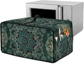 Green Boho Mandala Floral Print Microwave Oven Cover Dust-Proof Microwave Oven Grill Cover Protector Universal Waterproof Kitchen Appliance Protector Dirt and Fingerprint Protection, S