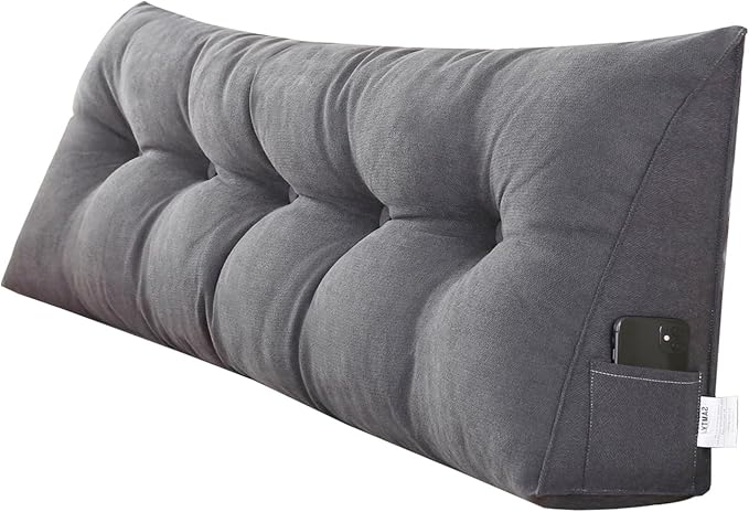 SAMTY Triangular Wedge Pillow headboard King Size for Couch Large headboard Pillow with Removable Cover Back Rest Pillows for Sitting up in Bed