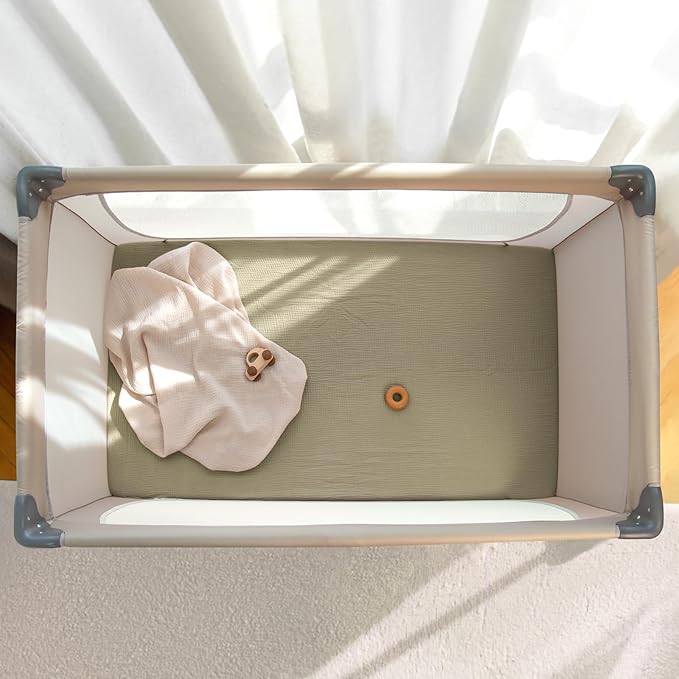 lulumoon Pack N Play Sheets: Soft & Breathable Playard Sheets for Boys and Girls - Fitted for Most Pack N Play and Playard Mattress