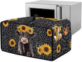 Air Fryer Toaster Oven Dust Cover with Storage Pockets, Stain-resistant Countertop Convection Oven Cover Kitchen Appliance Decor, S, Highland Cow Sunflower Dark Gray