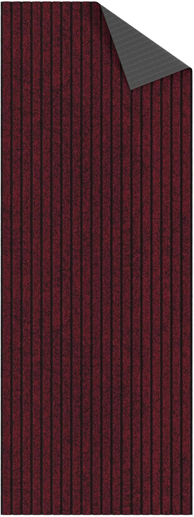 Ottomanson 2' x 5' Hallway Runner with Scraper Pile - Extra Durable Non-Slip Rug Mat for Indoor & Outdoor Use - Ideal for Kitchen, Entryway, Patio & Garage - High-Traffic Carpet, Red