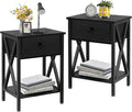 VECELO Nightstands Set of 2, Modern Bedside End Tables, Night Stands