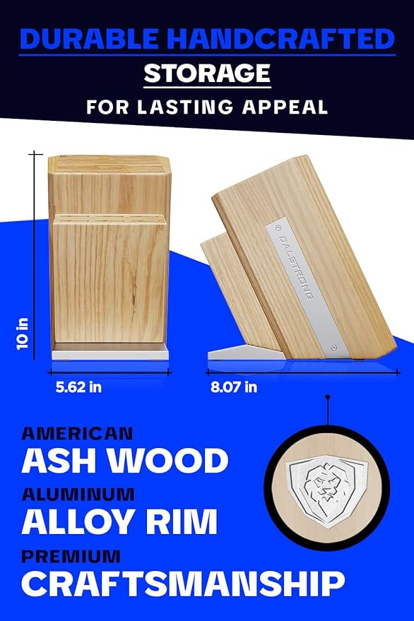 Dalstrong Universal Knife Block - 18-Slot American Ash Wood