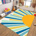 Rainbow Sun Area Rug,4x5ft,Boho Geometric Print Rug, Modern Mid-Century Colorful Rug for Kids Girls Boys Bedroom, Living Room, Classroom, Office Non-Slip Washable