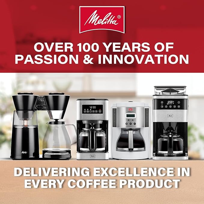 Melitta Aroma Tocco Plus Glass 12-Cup Drip Coffee Maker, Black & Stainless