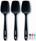 Silicone Spoon Spatula Curved Shap 600°F Heat Resistant Spoonula, 3 Pack