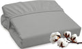 ROYALE LINENS 300 Thread Count 100% Long Staple Combed Cotton Fitted Sheet King - Super Soft Deep Pocket Bottom Sheet - Fitted Sheets Only - Elastic Sheets (King, Silver)