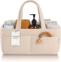 PUTSKA Baby Diaper Caddy Organizer for Changing Table – Stylish Nursery Storage Basket, Newborn Essentials, Baby Shower Gifts and Registry Must-Haves for Boy or Girl, Car Diaper Caddy, Corduroy Cream