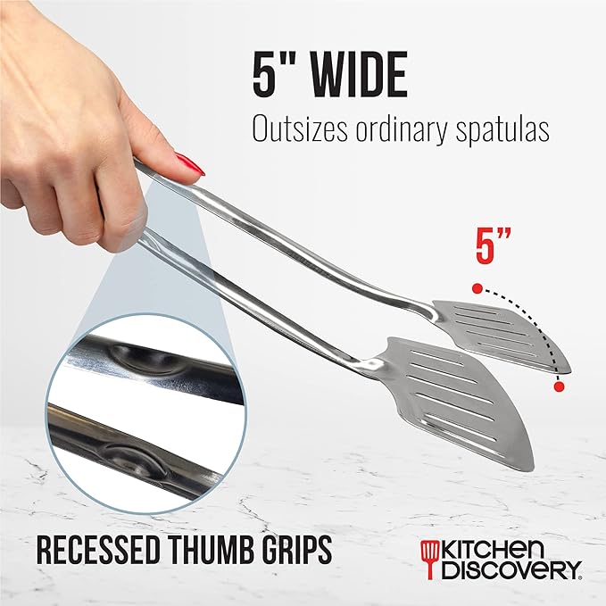 Kitchen Discovery Spatula Tongs for Flipping, 1 piece