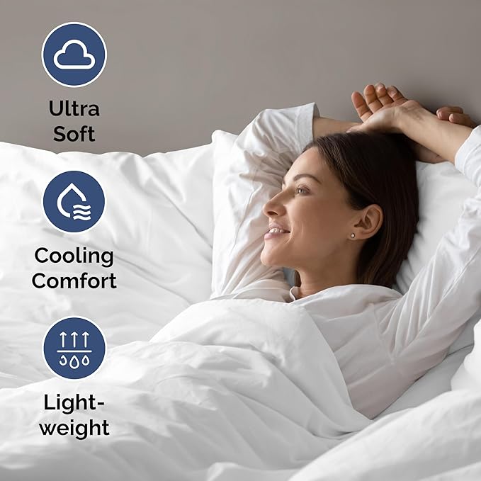 Air Mattress Sheet Set for Full Size - 4 Piece Breathable & Cooling Sheets w/Extra Deep Pockets - Fits Inflatable & Blow Up Air Mattresses Up to 24 Inches Thick - Ultra Soft & Wrinkle Free - White