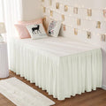RIMELA Cream Dorm Bed Skirt Twin XL 32 Inch Drop, Easy to Install Extra Long Wrap Around Elastic Dust Ruffle, Bedskirt Silky Fabric Machine Washable (Twin XL 80“L x 39”W & Twin 75“L x 39”W)