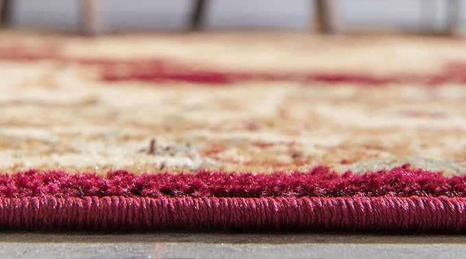 Rugs.com Chateau Collection Rug – 10' x 13' Red Medium Rug Perfect for Living Rooms, Large Dining Rooms, Open Floorplans