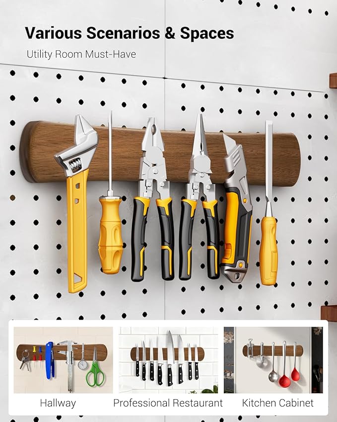 Swaitee Magnetic Knife Holder for Wall, 18 Inch Acacia Wood Magnetic Knife Strip, Kitchen Storage Organizer, Fridge Side Mount, Housewarming Gifts for New Home