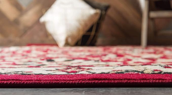 Unique Loom Espahan Collection Area Rug - Cape Cod (7' 1" x 10' Rectangle, Red/ Beige)