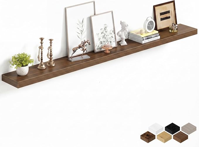 Fun Memories 72Inch Long Floating Shelves, 8 Inch Deep Shelves