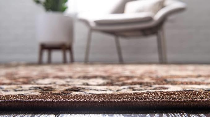 Unique Loom Espahan Collection Area Rug - Cape Cod (7' 1" x 10' Rectangle, Brown/ Beige)